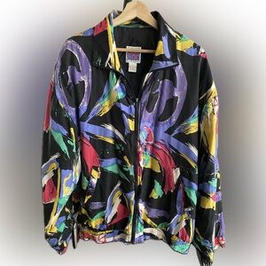 Vintage Abstract Windbreaker Jacket